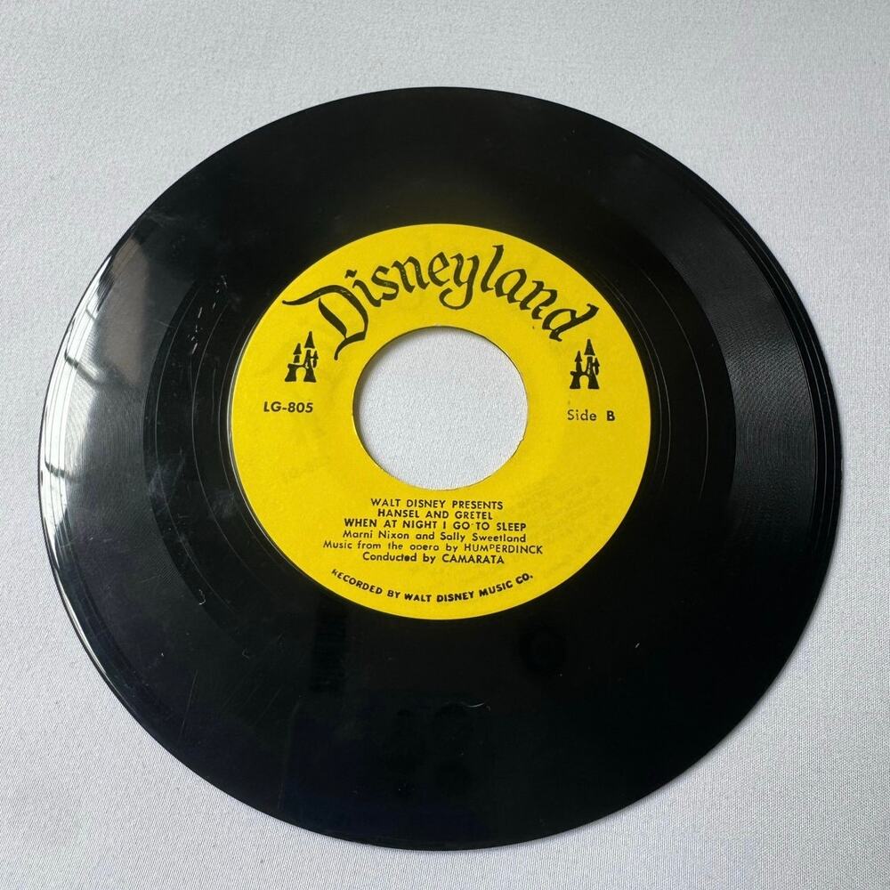 Vintage 1964 Hansel & Gretel 45 RPM Vinyl Record Disneyland LG-805 Castle Logo - Picture 8 of 8
